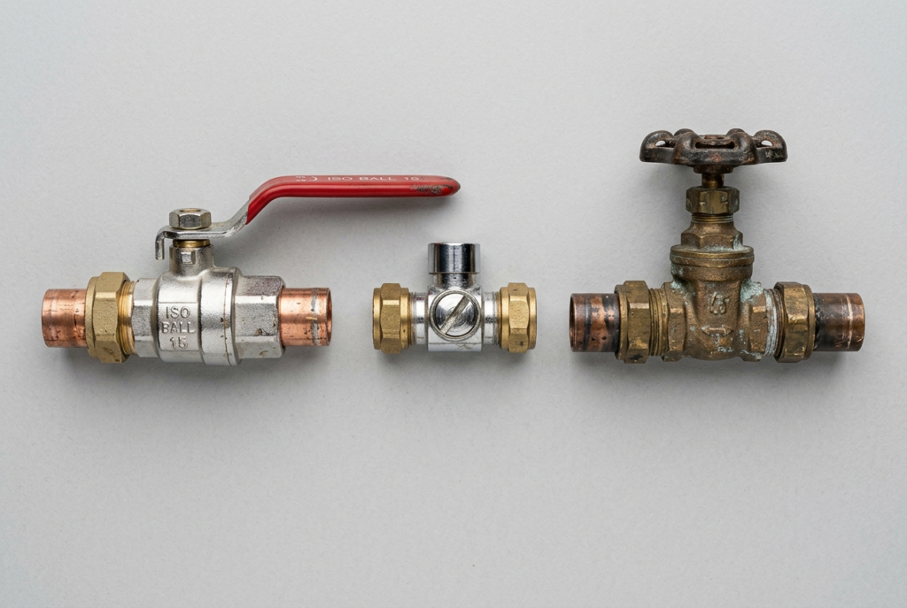 Comparison of quarter-turn, slotted, and gate plumbing isolation valves