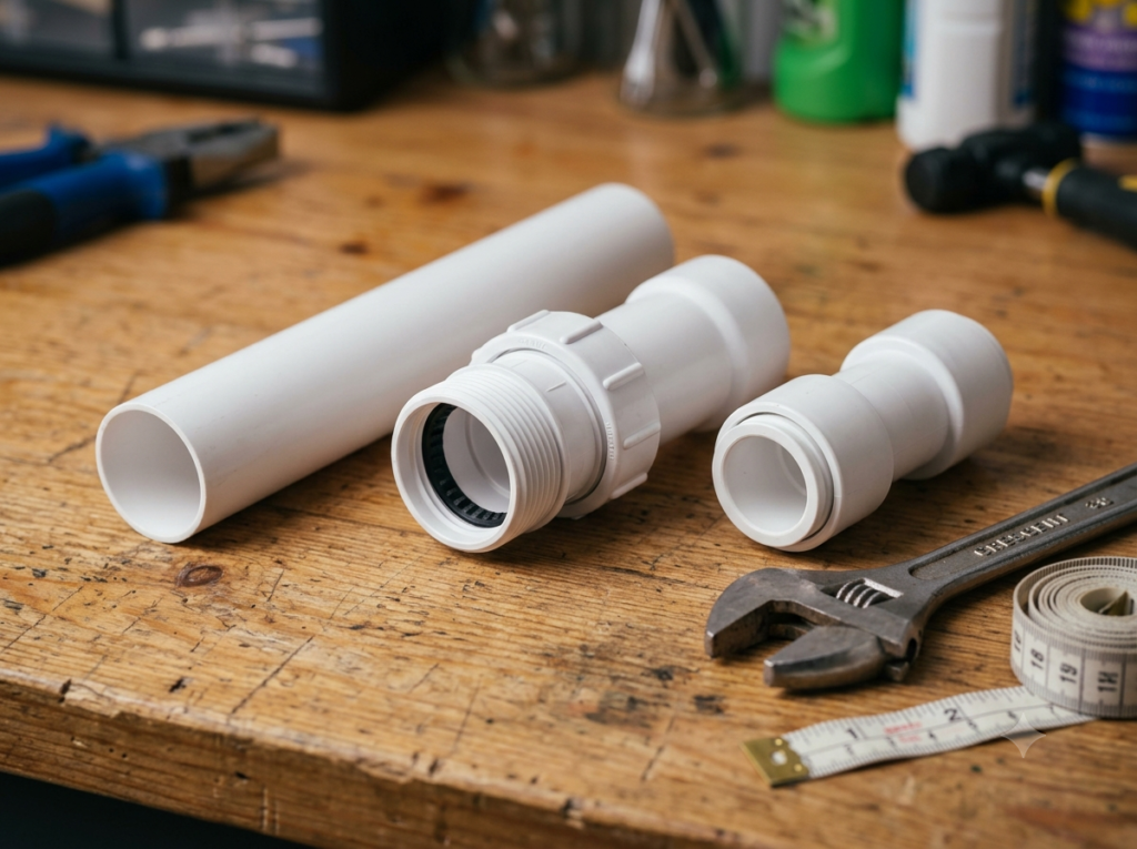 Compression and push-fit waste pipe fittings used in plumbing waste pipework