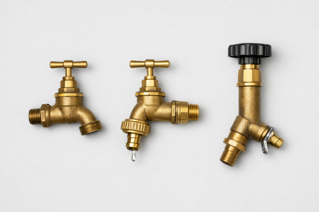 How to Fix a Dripping Tap: A Complete Guide from London's Trusted Plumbers Comparison of different garden tap types including bib tap and hose union tap