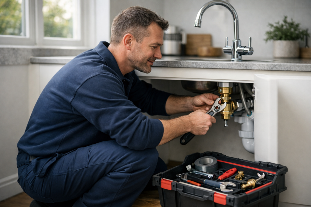 How to Fix a Dripping Tap: A Complete Guide from London's Trusted Plumbers Professional plumber repairing a tap in a London home